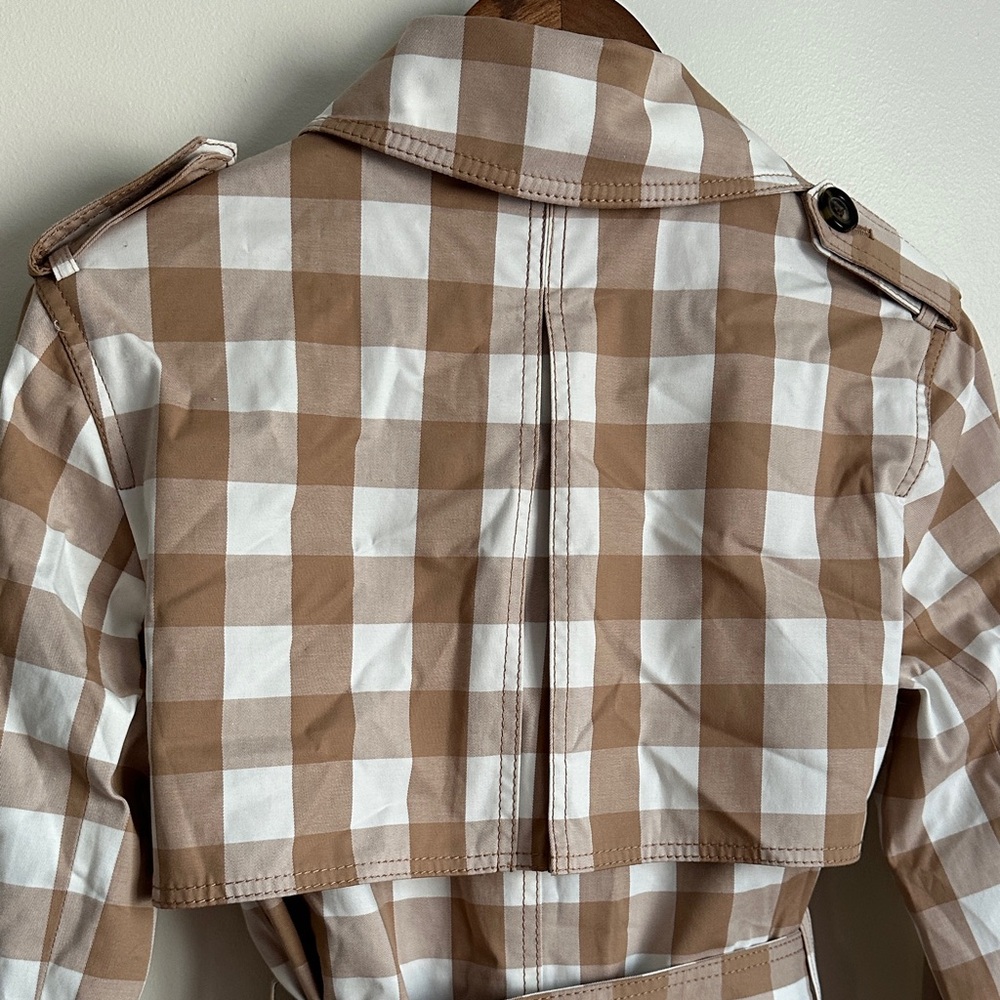Ann Taylor Tan and White Checkered Trench Coat - Picture 10 of 12